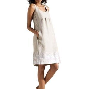 Eileen Fisher Organic Linen Gray Sequin Dress 8